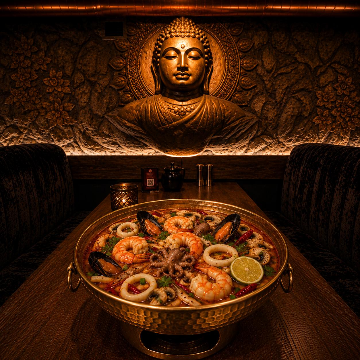 Королевский Том Ям с морепродуктами в THAI KEEN